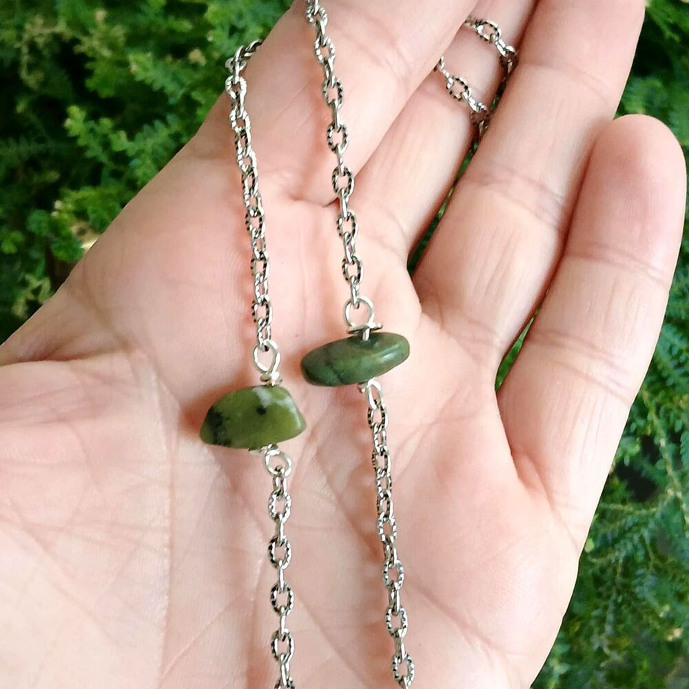 Dainty Jasper Crystal Anklet Bracelet, Adjustable Minimalist Gemstone Jewelry 9"